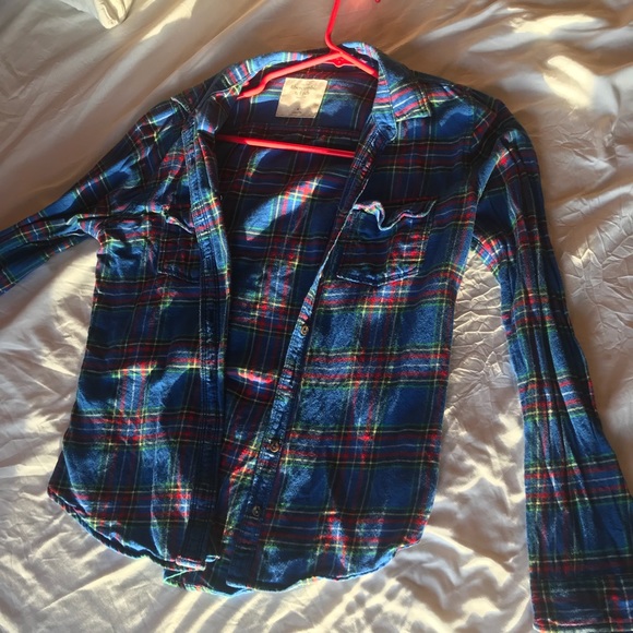 Blue Abercrombie & Fitch flannel M (W) - Picture 3 of 5